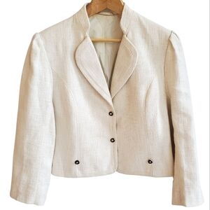 Maduson Vienna Vntg Women's Blazer. Cream Linen/Cotton. 12